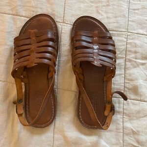 Handcrafted Italian Leather Fisherman Sandals size 38